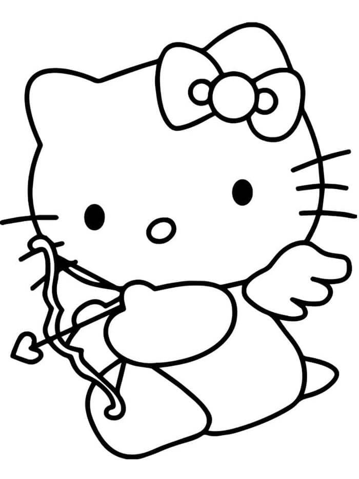 Druckbare Hello Kitty für Kinder ausmalbilder
