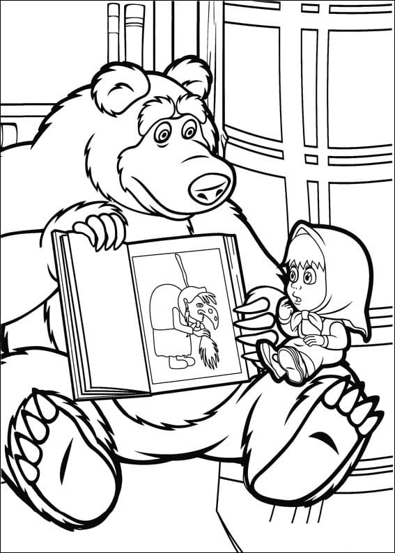 Druckbare Masha und der Bär für Kinder ausmalbilder