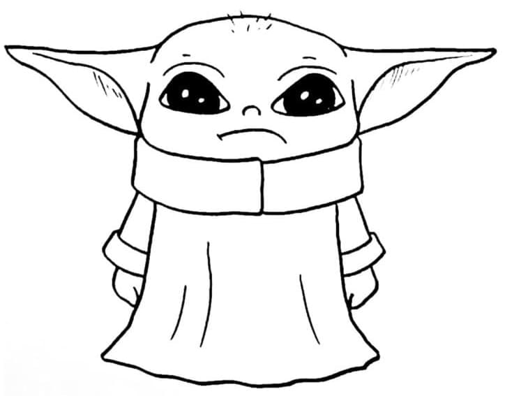 Druckbarer Baby Yoda für Kinder ausmalbilder