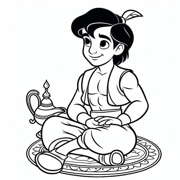 Druckbares Aladdin für Kinder ausmalbilder