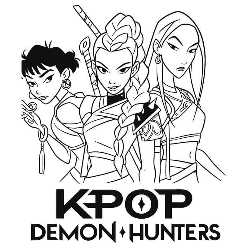 Druckbares KPop Demon Hunters Bild ausmalbilder
