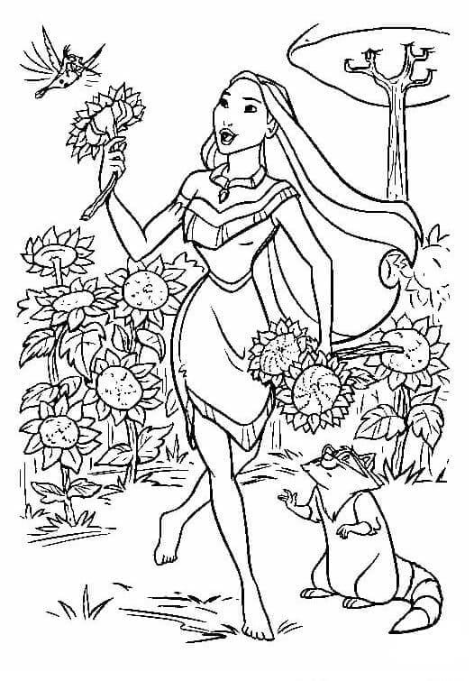 Druckbares Pocahontas für Kinder ausmalbilder