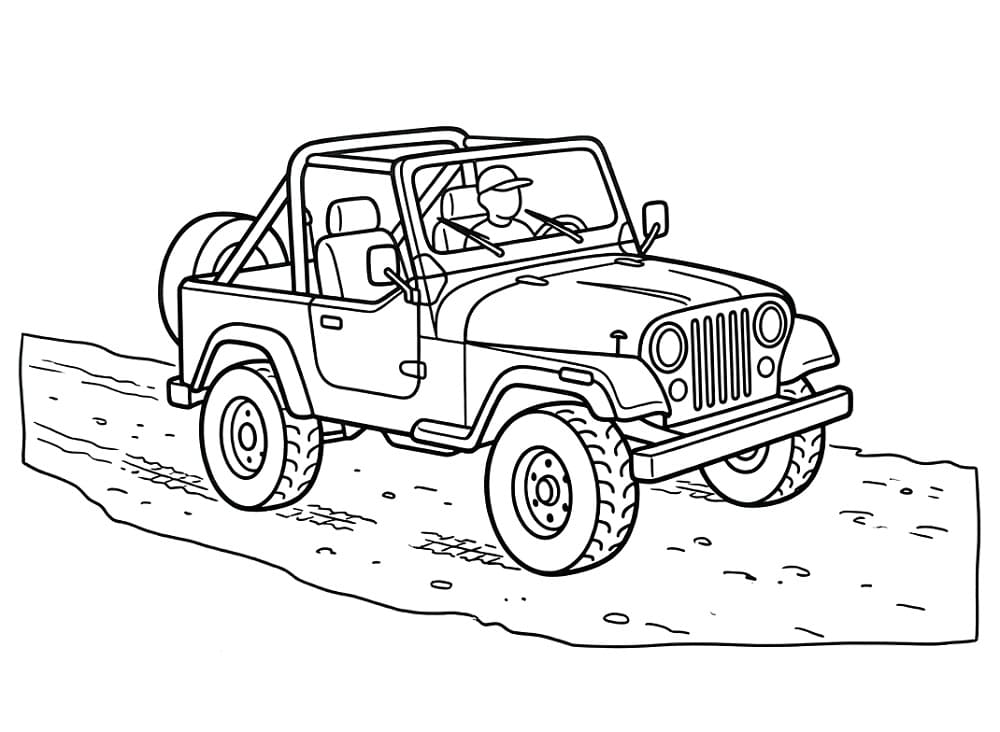 Ein Jeep Auto ausmalbilder