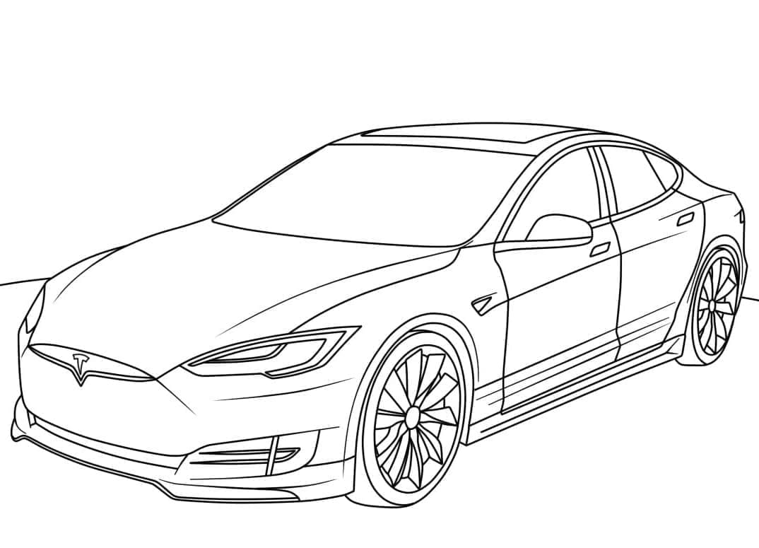 Ein Tesla Auto ausmalbilder