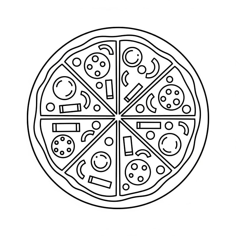 Eine Pizza ausmalbilder