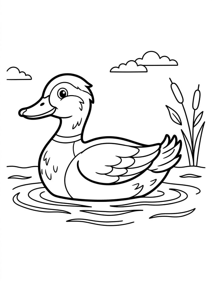 Eine süße Ente ausmalbilder