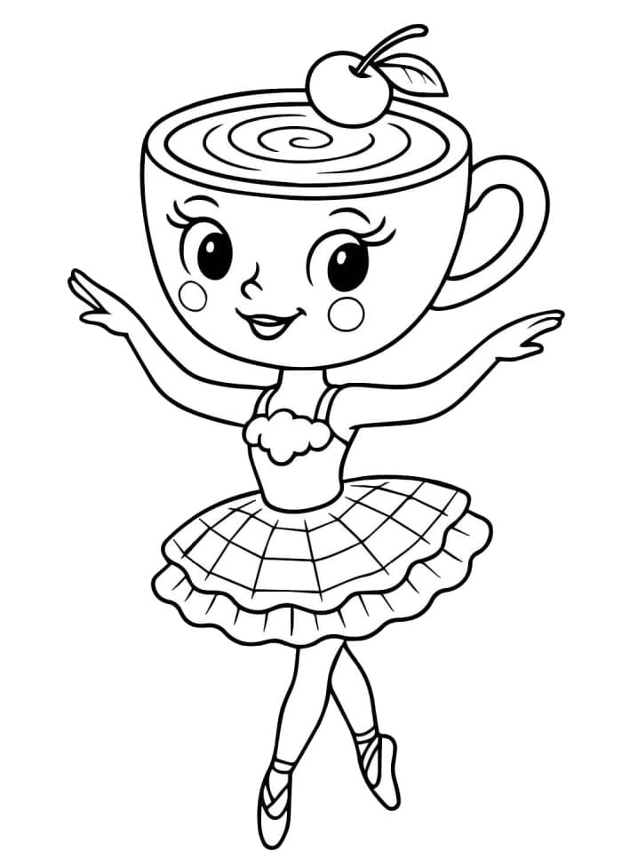 Einfache Ballerina Cappuccina ausmalbilder