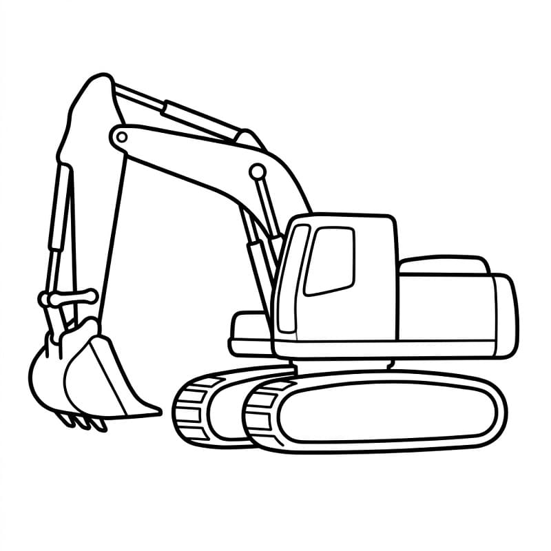 Einfacher Bagger ausmalbilder