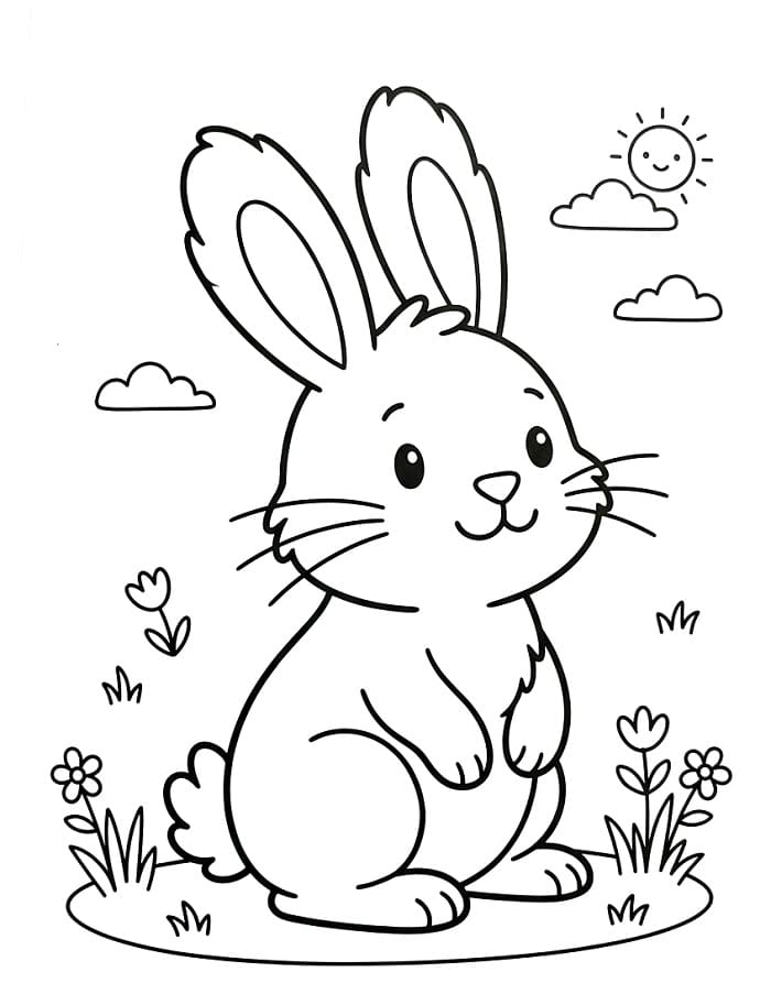 Einfacher Hase ausmalbilder