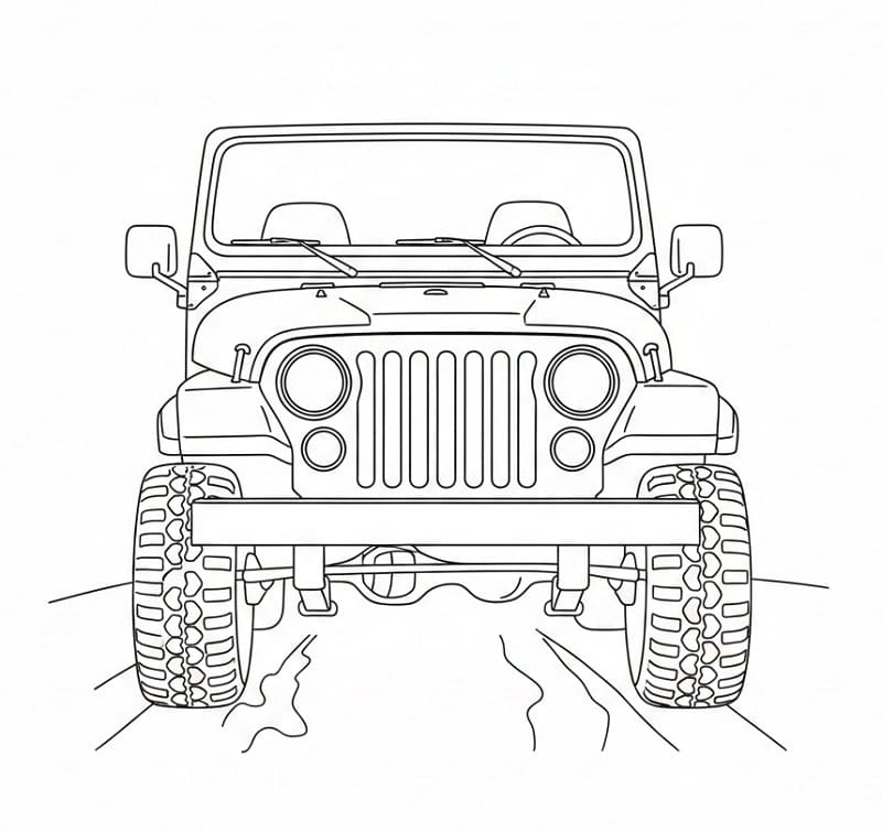 Einfacher Jeep ausmalbilder