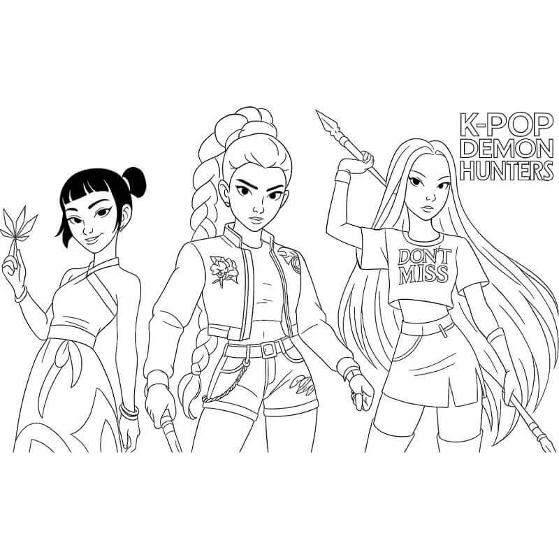 Erstaunliche KPop Demon Hunters ausmalbilder