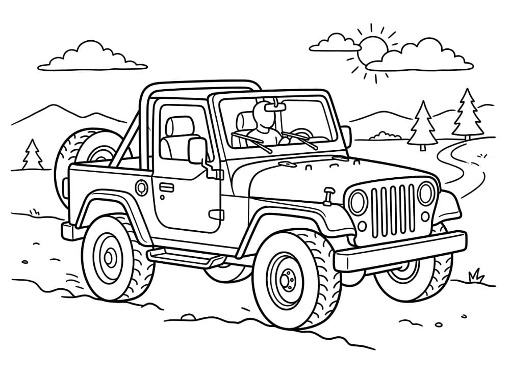 Erstaunlicher Jeep ausmalbilder