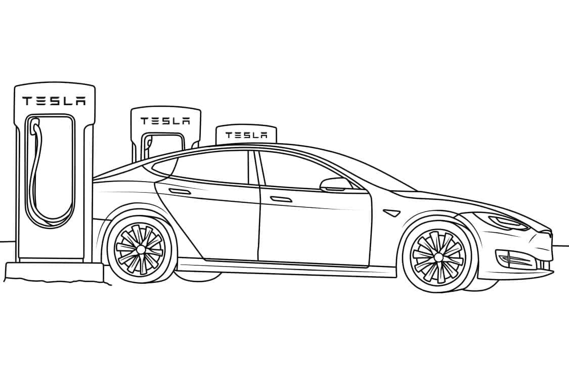 Erstaunlicher Tesla ausmalbilder