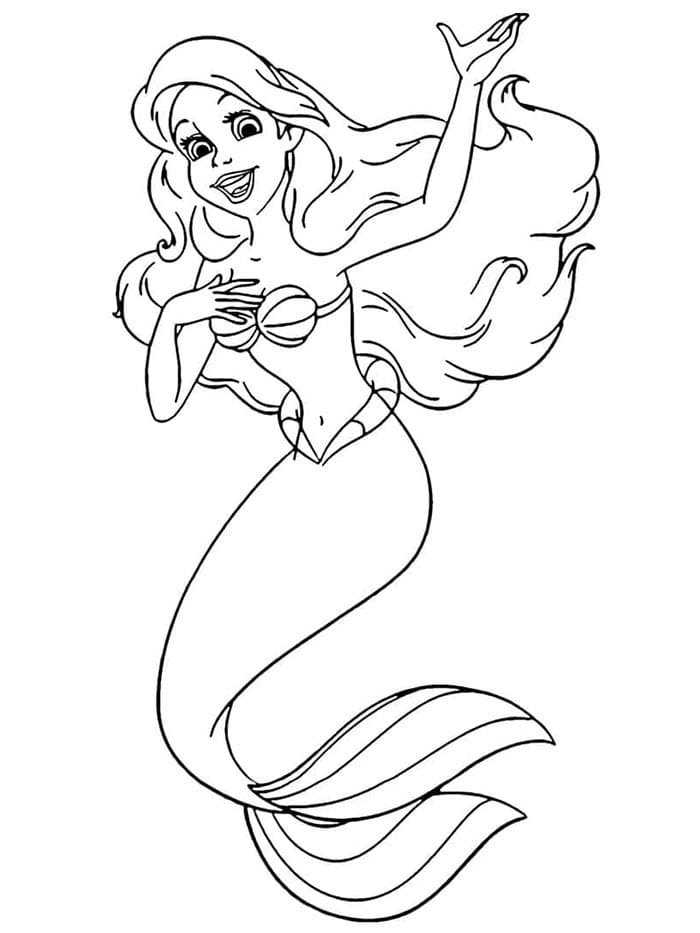Fröhliche Arielle ausmalbilder
