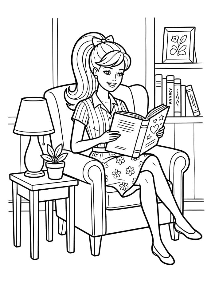 Fröhliche Barbie ausmalbilder