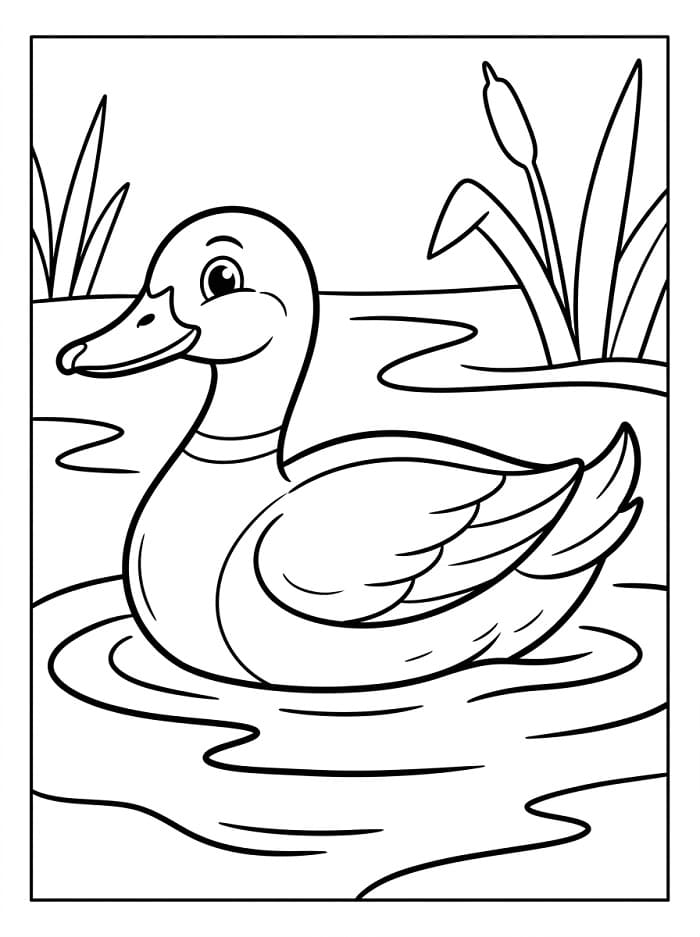 Fröhliche Ente ausmalbilder