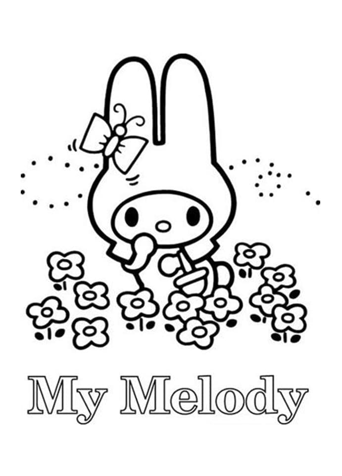 Fröhliche My Melody ausmalbilder