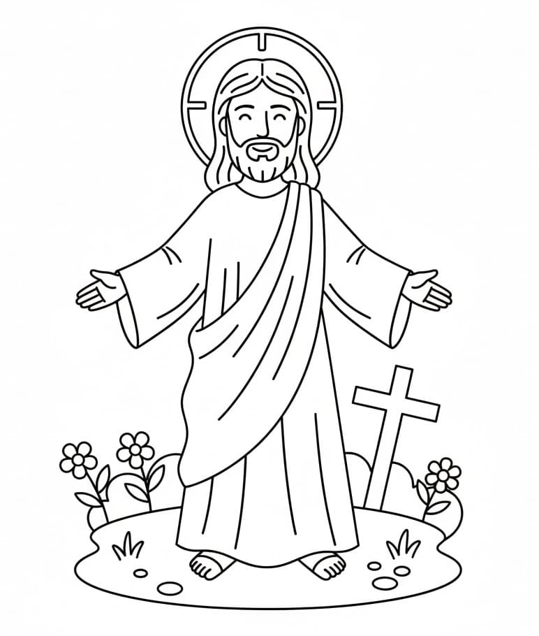 Fröhlicher Jesus ausmalbilder