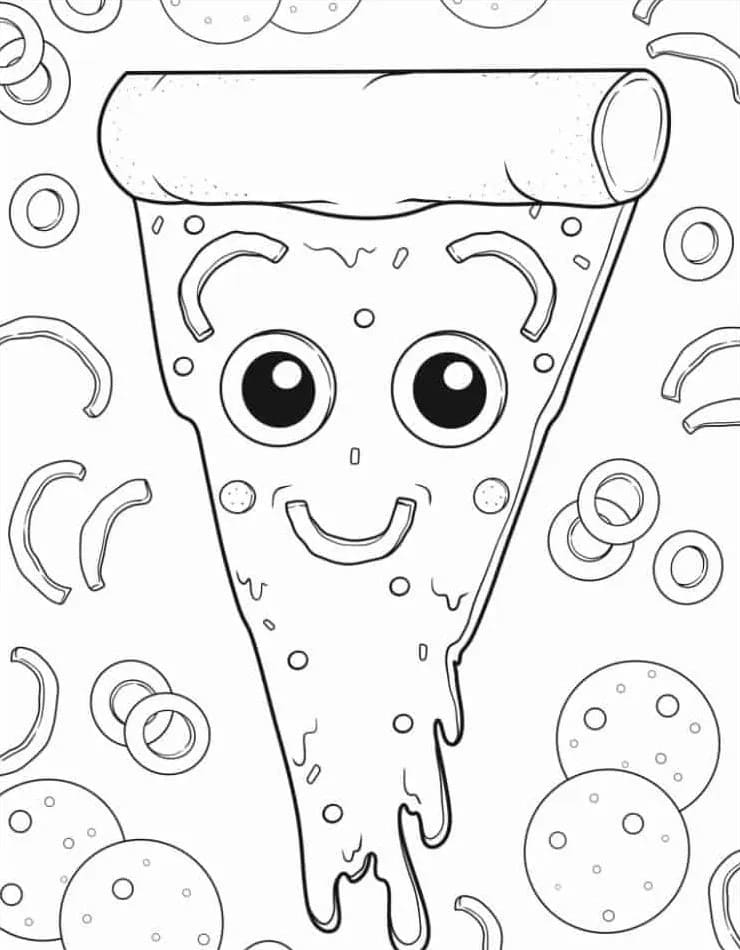 Gratis druckbare Pizza ausmalbilder