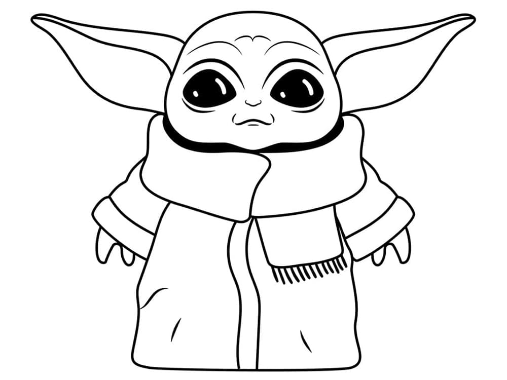 Gratis druckbarer Baby Yoda ausmalbilder