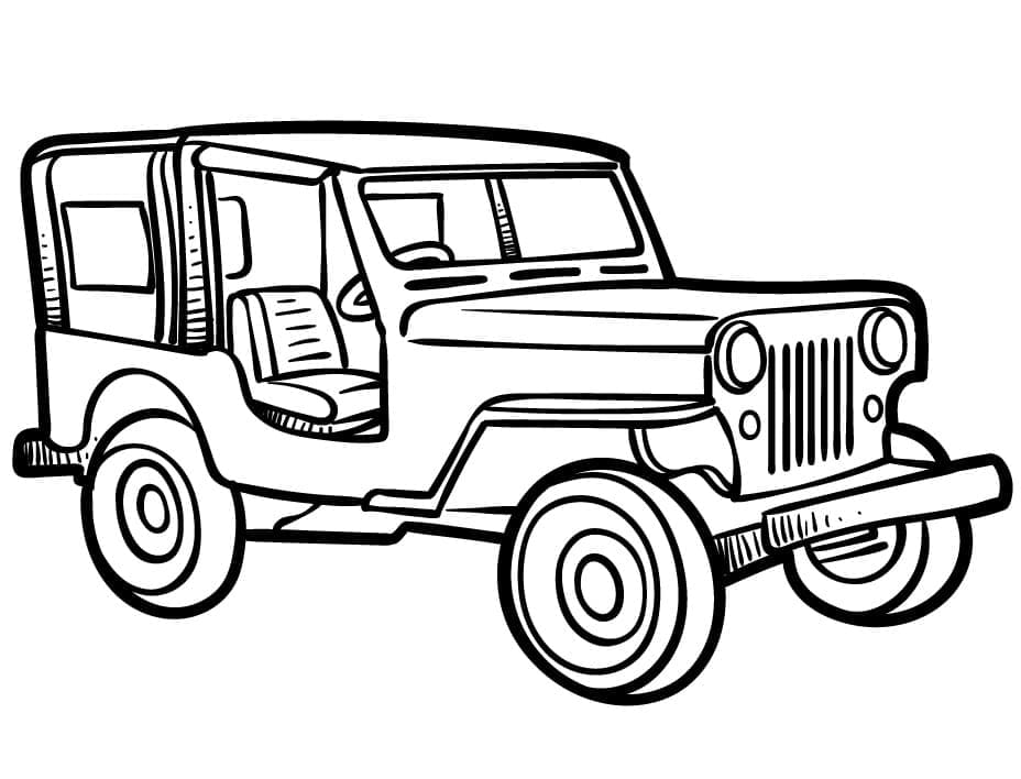 Gratis druckbarer Jeep ausmalbilder