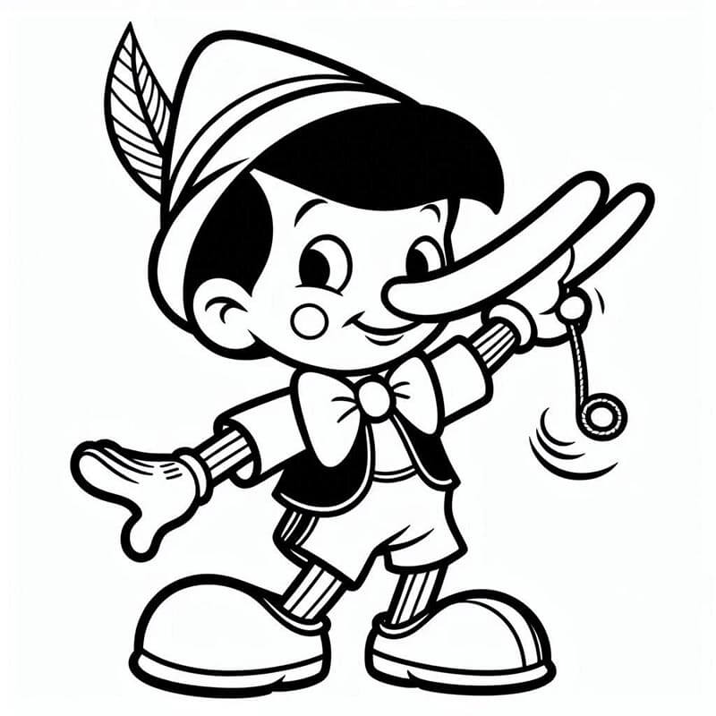 Gratis druckbarer Pinocchio ausmalbilder