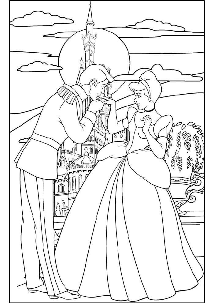 Gratis druckbares Aschenputtel ausmalbilder