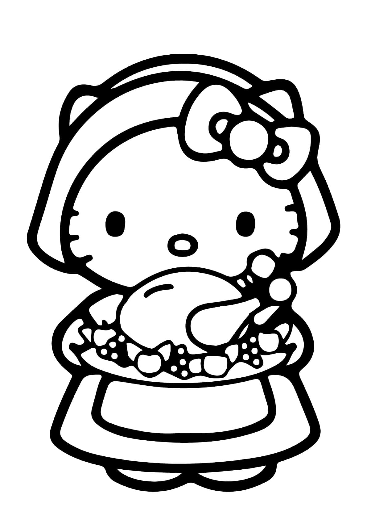 Hello Kitty an Thanksgiving ausmalbilder