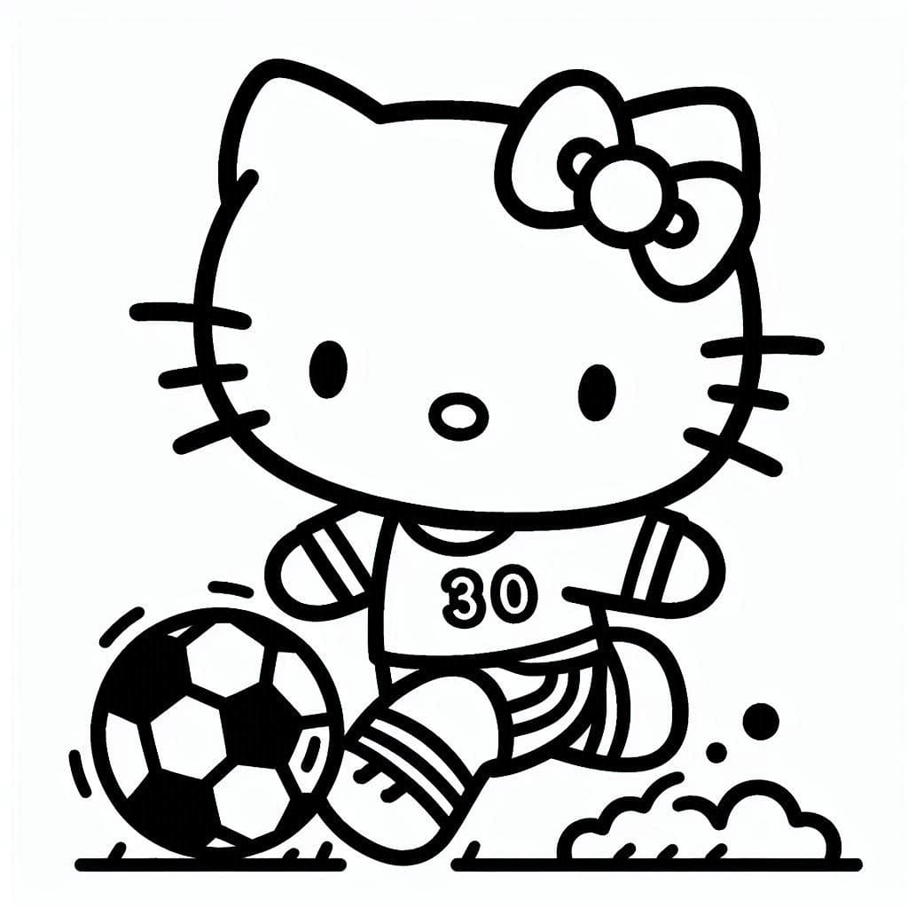 Hello Kitty spielt Fußball ausmalbilder