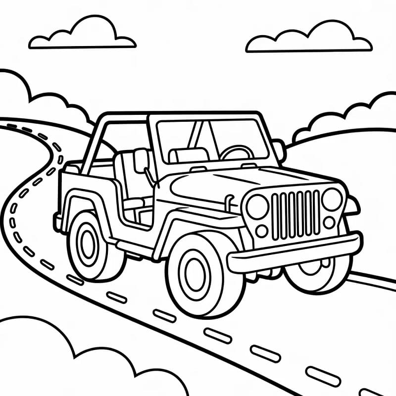 Jeep zum Drucken ausmalbilder