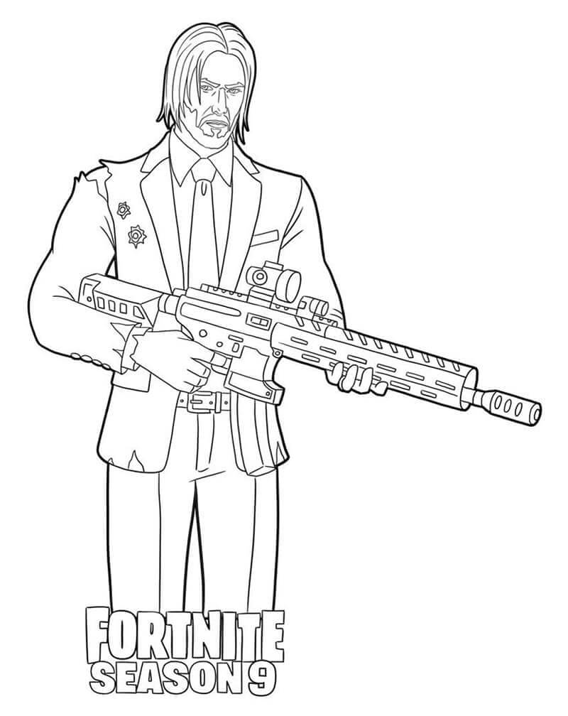 John Wick aus Fortnite ausmalbilder