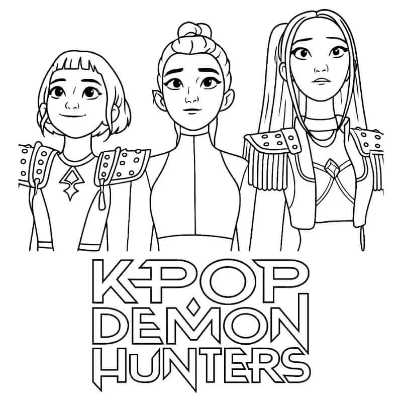 KPop Demon Hunters Druckvorlage für Kinder ausmalbilder