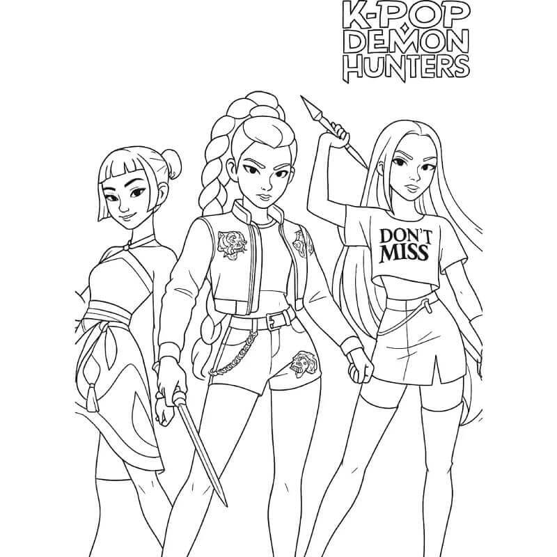KPop Demon Hunters Figuren ausmalbilder