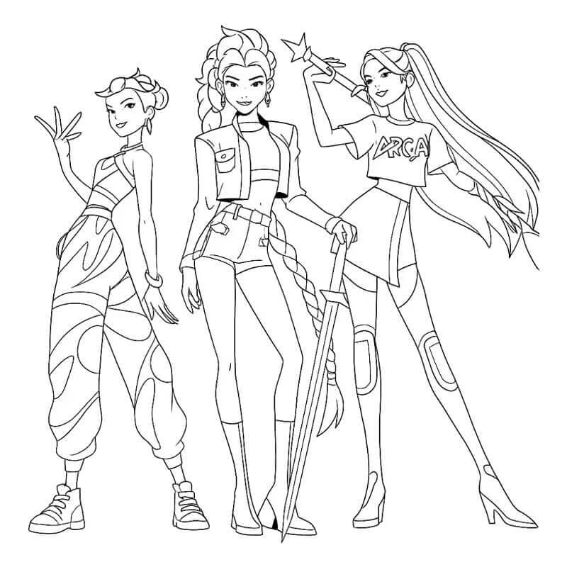 KPop Demon Hunters Malvorlage ausmalbilder