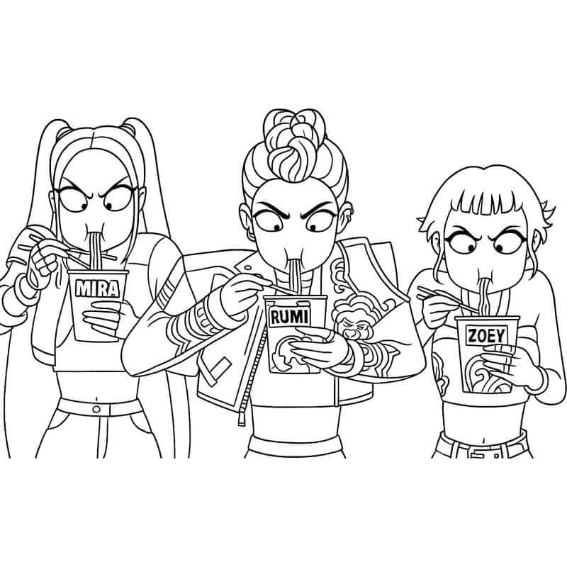 KPop Demon Hunters druckbares Bild ausmalbilder