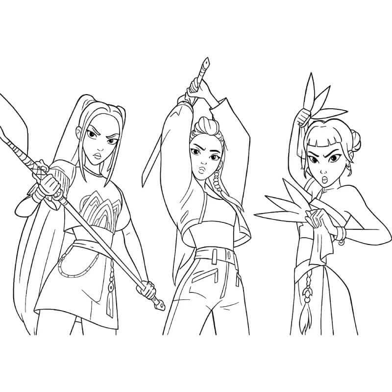 KPop Demon Hunters kostenlos für Kinder ausmalbilder