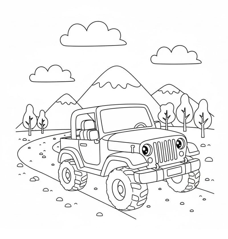 Klassischer Jeep ausmalbilder