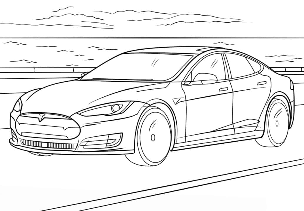 Klassischer Tesla ausmalbilder