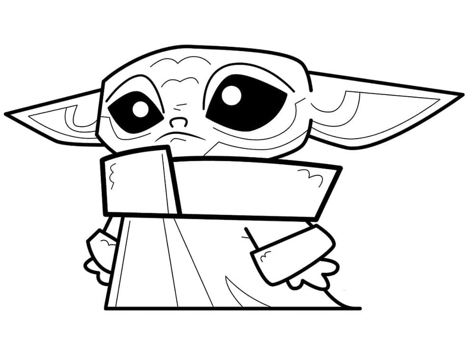 Kostenfrei druckbare Baby Yoda Vorlage ausmalbilder