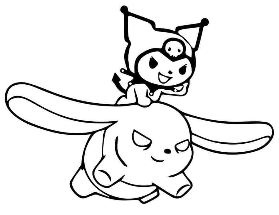 Kostenfrei druckbare Kuromi Vorlage ausmalbilder