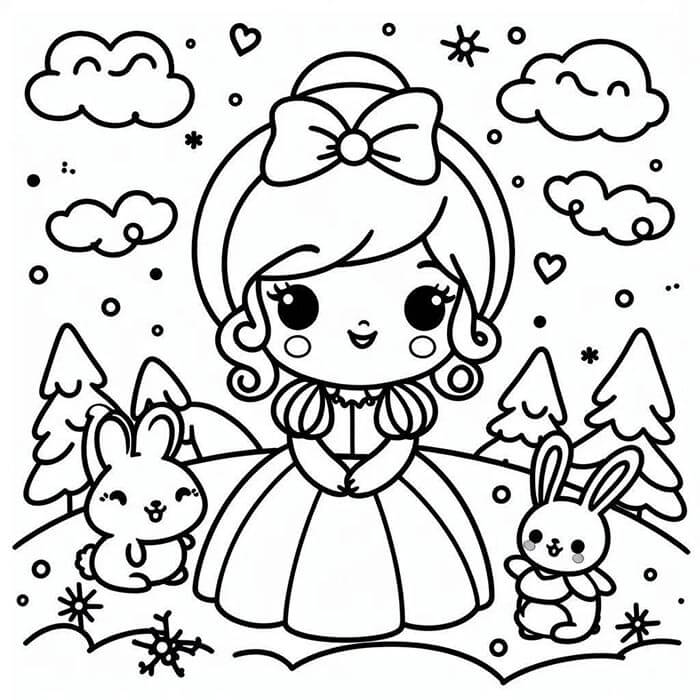 Kostenfrei druckbares Schneewittchen ausmalbilder