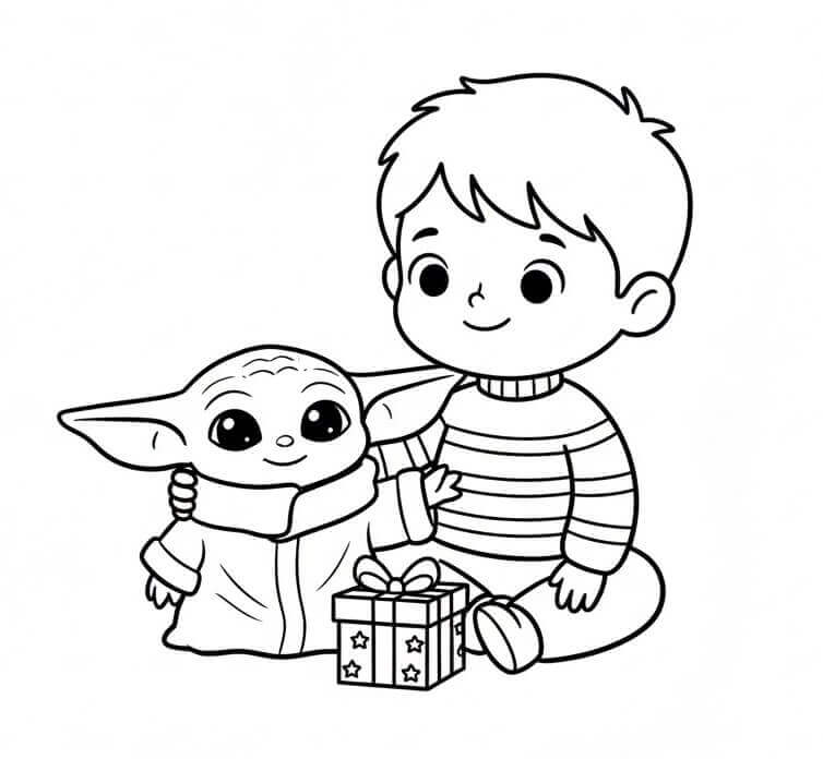 Kostenlos druckbarer Baby Yoda ausmalbilder