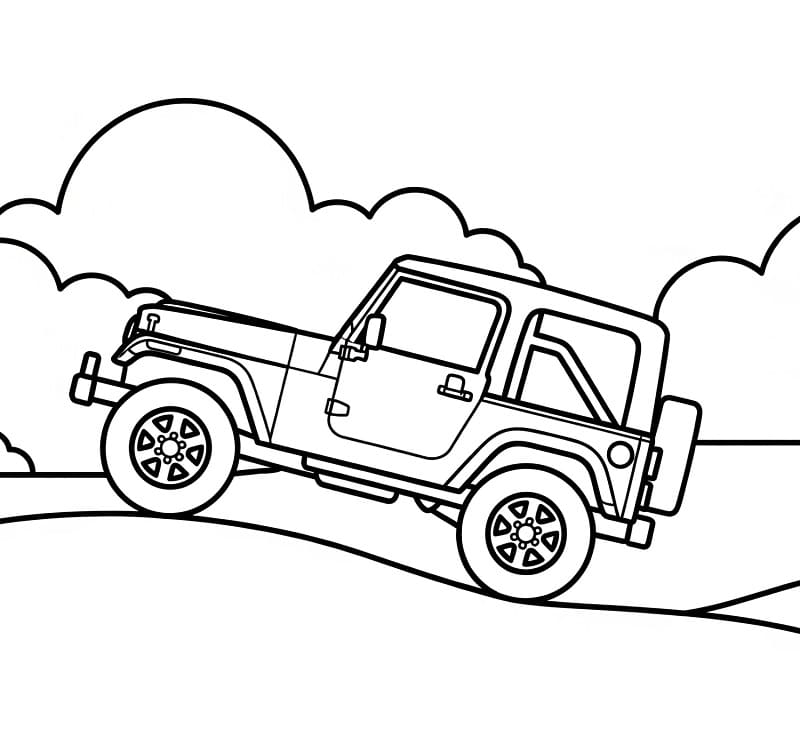 Kostenlos druckbarer Jeep ausmalbilder