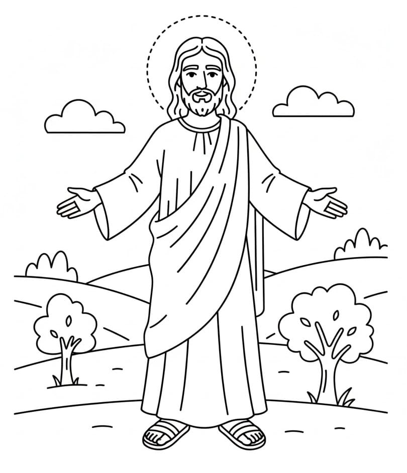 Kostenlos druckbarer Jesus ausmalbilder