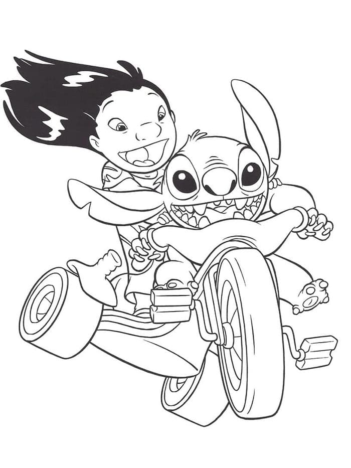 Kostenlose Lilo und Stitch Druckvorlage ausmalbilder