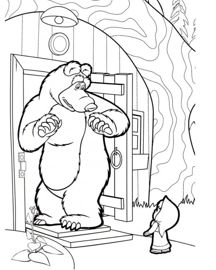 Kostenlose Masha und der Bär für Kinder ausmalbilder
