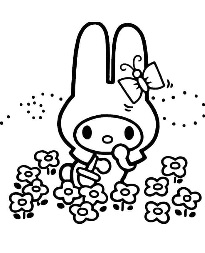 Kostenlose My Melody Druckvorlage ausmalbilder