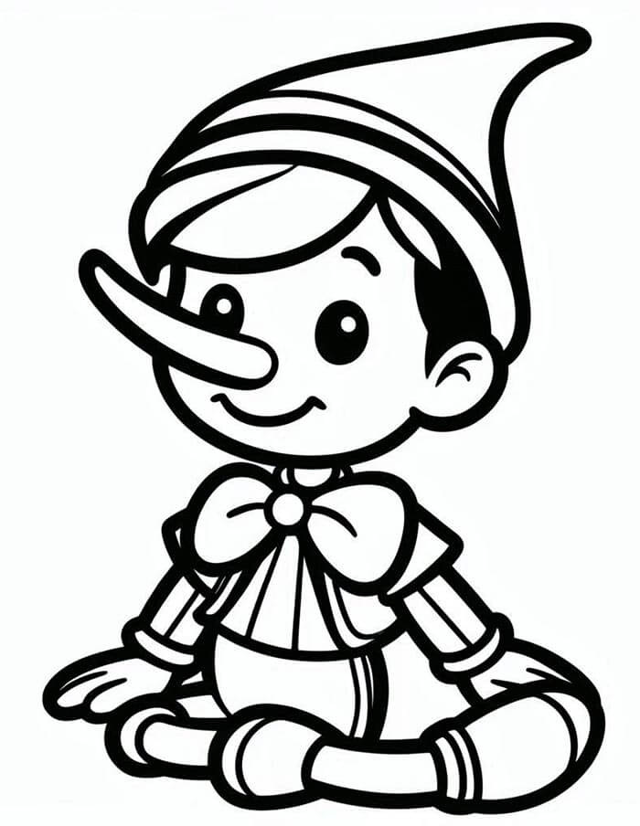 Kostenlose Pinocchio Druckvorlage ausmalbilder