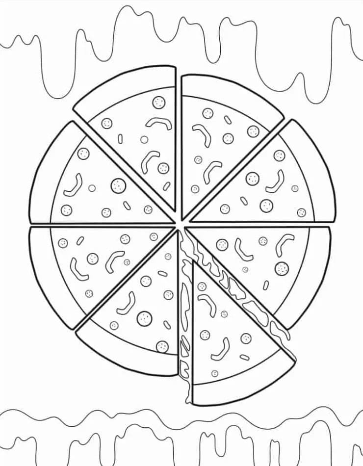 Kostenlose Pizza Druckvorlage ausmalbilder