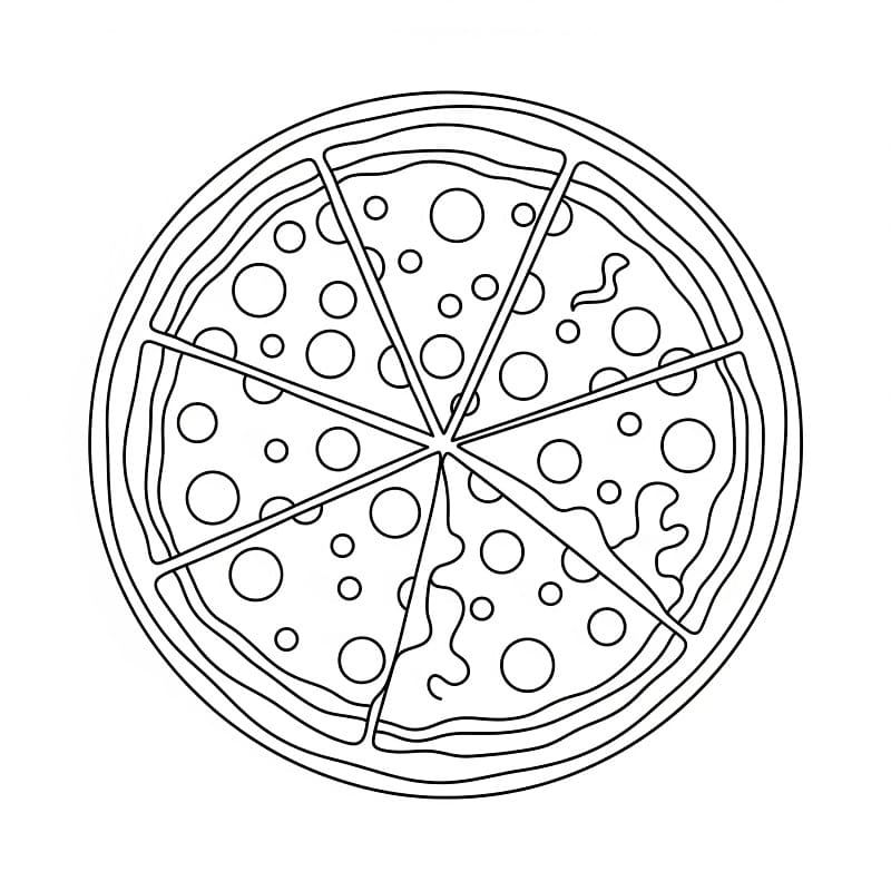 Kostenlose Pizza ausmalbilder